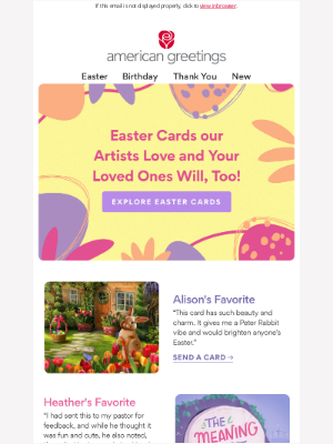 American Greetings - Handpicked Easter cards to brighten their day! 🐰💐