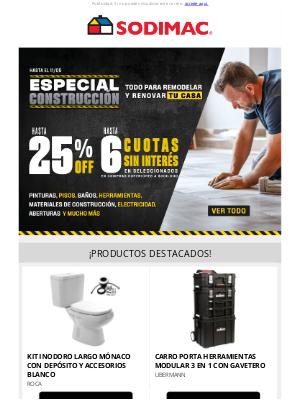 SODIMAC - 🚧¡Estás a un click de concretar tu proyecto! 👉