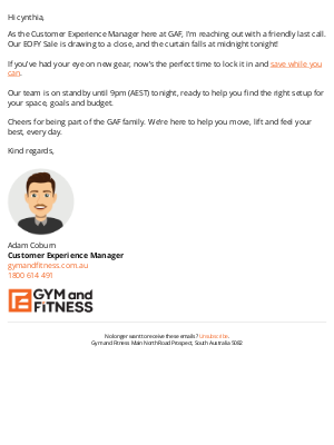 Gym and Fitness (Australia) - Last chance: EOFY deals end at midnight 🚨