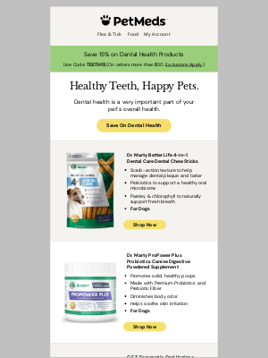 1800PetMeds - It's Dental Health Month! Save 15% on products for your pet. 🦷