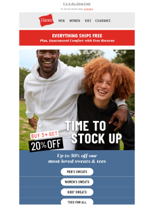 Hanes - Buy More, Save More on Sweats & Tees for the Fam!