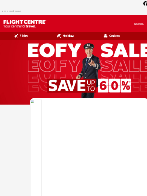 Flight Centre -(Australia) - Miles, forget spreadsheets! SAVE up to 60%*