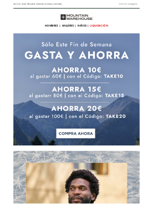 Mountain Warehouse (Spain) - Gasta más, ahorra más, ¡este fin de semana! 🚨