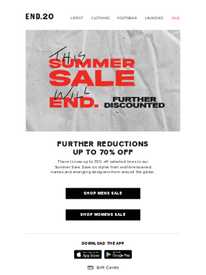 END. - Save more | Up to 70% off in our Summer Sale