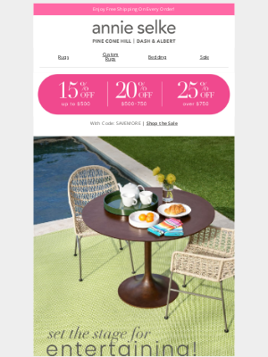 Annie Selke - Buy more, save up to 25% on outdoor essentials you’ll love.