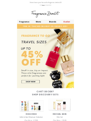 Fragrance Direct(United Kingdom) - Travel Size Treats up to 45% OFF