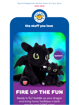 Build-A-Bear Workshop - How to Train Your Dragon Toothless Now in 2 Sizes!