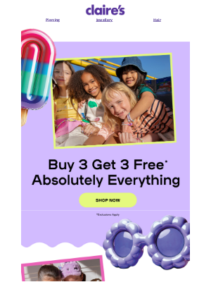 Claire's - Celebrate National BFF Day With B3G3 FREE!