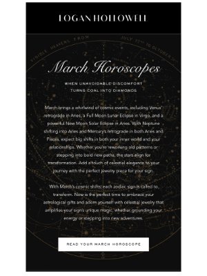 Logan Hollowell Jewelry - DELIVERED: YOUR MARCH HOROSCOPE 💫