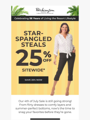 Patchington - Don't Miss 25% OFF Summer Staples! ☀️