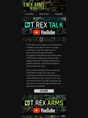 T.REX ARMS - YOUTUBE: New Channel, Content Strategy, + More