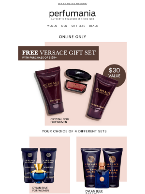 perfumania - 🎁 Free Versace Gift Set – Online Only!