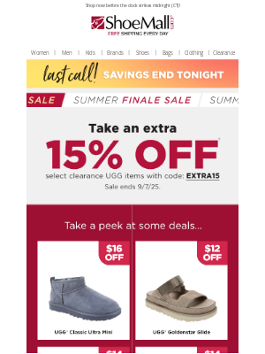 ShoeMall - These UGG deals disappear soon 🪄
