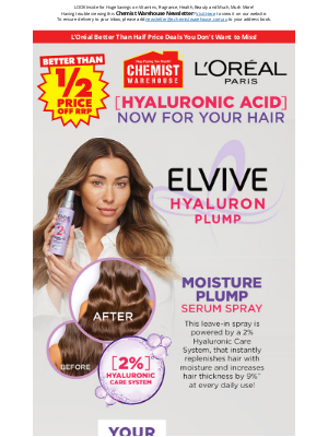 Chemist Warehouse Australia - L’Oréal Better Than Half Price Deals You Don't Want to Miss!