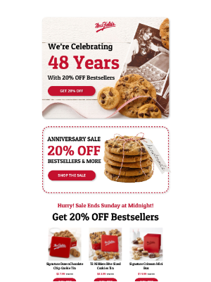 Mrs. Fields - 20% OFF Bestsellers | Shop the Anniversary Sale