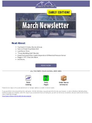 RockAuto - RockAuto March Newsletter | Early Edition