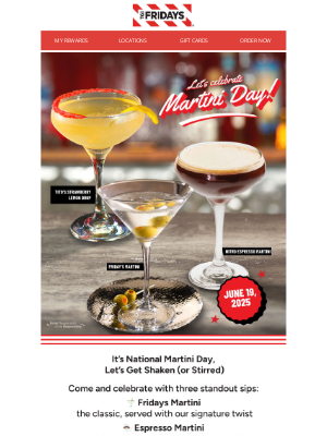 TGI Fridays - 3 Martinis. 1 Day. What’s Your Pick? 👀