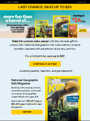 Shop Disney - LAST CALL: Get kids' magazines for as low as $24/yr. Save up to $20 today!