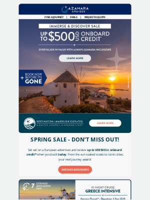 Azamara Club Cruises - SALE into Springtime - Book by May 31