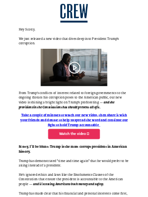 Crew - [WATCH] Trump’s corruption, and how CREW is fighting back