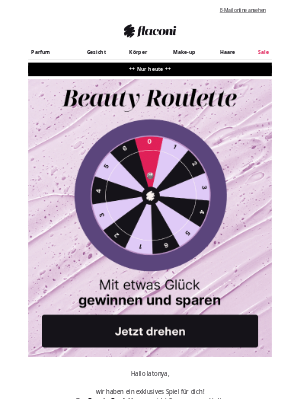 🤑 Beauty Roulette: Drehen, gewinnen, sparen