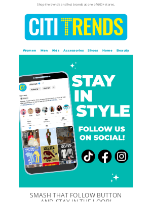 Citi Trends - Find Us on Social! 👩🏾‍💻📲