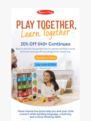 Melissa & Doug LLC - Play, Learn, and SAVE 20%