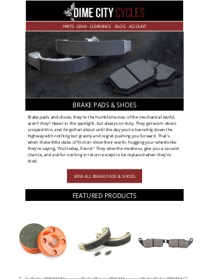 Dime City Cycles - Brake Pads & Shoes👟 at Dime City Cycles