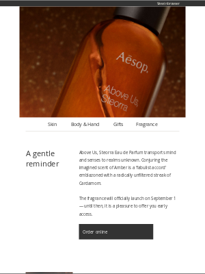 Aesop - Your early access ends soon