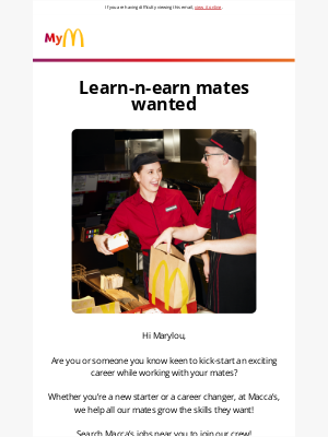 McDonalds Australia - Learn and grow your skills with Macca's. Apply now 🍟
