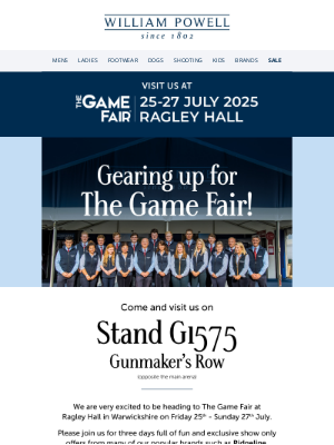 William Powell - Gear Up for The Game Fair!