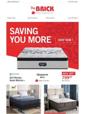 The Brick (Canada) - Rest easy with up to 40% OFF mattresses