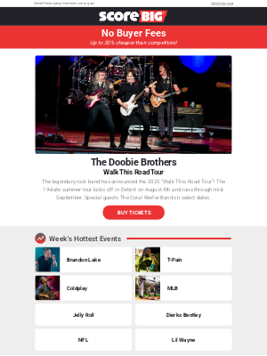 ScoreBig - The Doobie Brothers / Brandon Lake / Coldplay / T-Pain / And More!