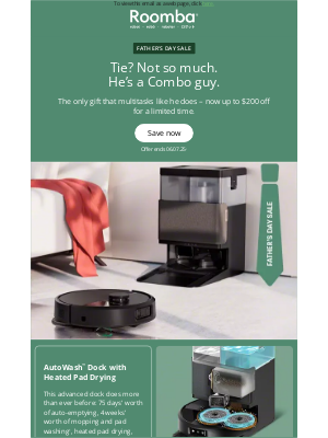 iRobot - For the Dad who handles it all – so does the Roomba® Plus 505 Combo​