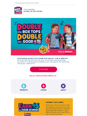 Box Tops for Education - Earn Double Box Tops at Walmart ⭐️