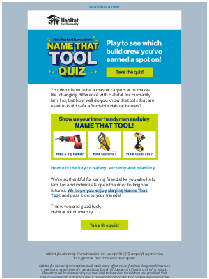 Habitat for Humanity - Will you nail it or fail it?