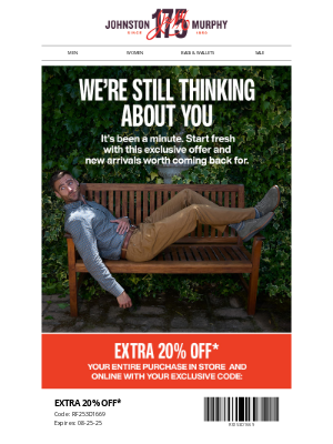 Johnston & Murphy - Your EXTRA 20% OFF Code Ends Soon!