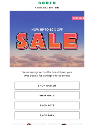 Boden USA - First class savings: up to 60% off 🥂