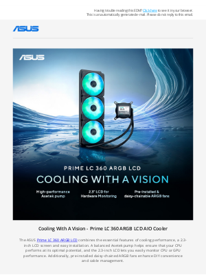 ASUS (Brazil) - ASUS Prime LC 360 ARBG LCD AIO Cooler - Now Available!