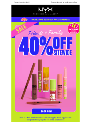 NYX - Knock knock! 40% off is here