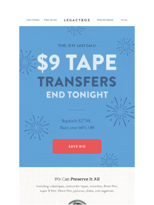 Legacybox - Last chance for $9 Memorial Day Deals 🇺🇸