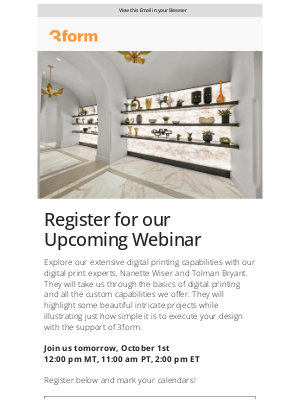 3form - Last Call! Join our Digital Print Webinar