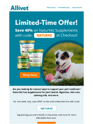 Allivet - Natural Support, Now 40% Off