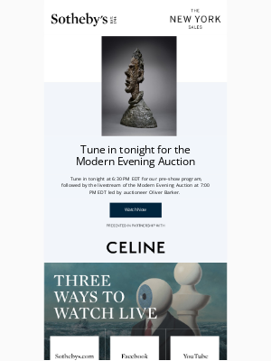 sothebys - Watch Live Tonight: The Modern Evening Auction