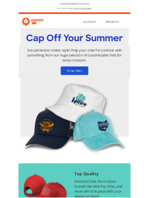 Custom Ink - Custom hats perfect for summer ☀️