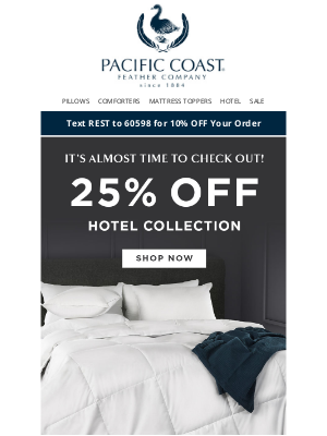 Pacific Coast Bedding - Our Hotel Bedding Sale ENDS SOON!