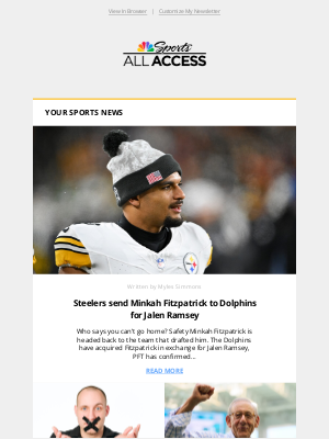 NBC Sports - Steelers send Minkah Fitzpatrick to Dolphins for Jalen Ramsey