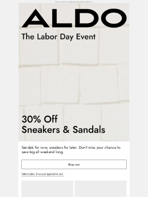 ALDO - 30% off is still happening. Don’t wait.