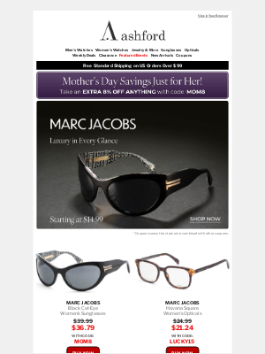 Ashford - Marc Jacobs: Bold Statement Eyewear at Exceptional Value