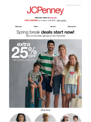 JCPenney - Use it or lose it: Extra 25% Off through Sunday